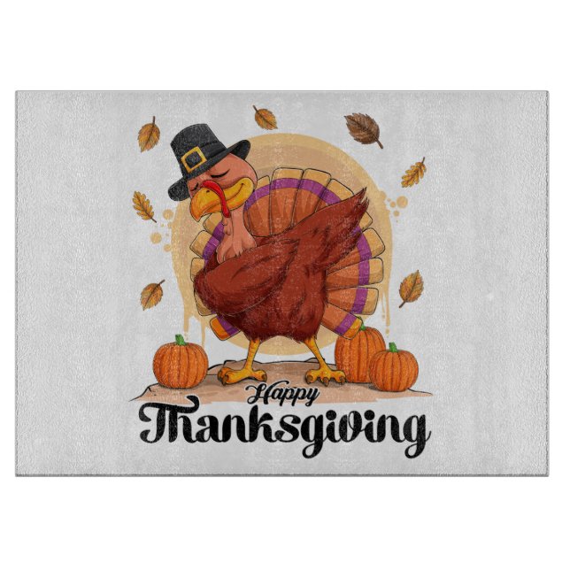 Planche À Découper Joyeux Thanksgiving  (Devant)