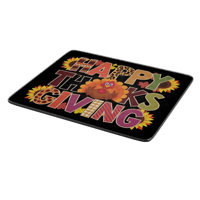 Planche À Découper Joyeux Thanksgiving Dinde Drôle de Saison de Citro (Coin)