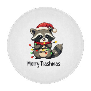Planche À Découper Joyeux Trashmas Funny Raccoon Noël