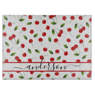 Planche À Découper Juicy Red Cherry Motif   Personnalisé
