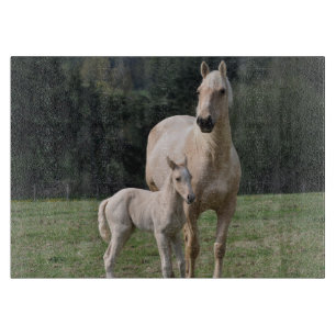 Planche À Découper Jument avec son poulain chevaux