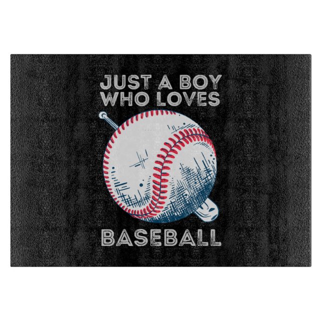 Planche À Découper Juste un garçon qui aime le baseball (Devant)