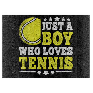 Planche À Découper Juste un garçon qui aime le tennis amateur de tenn