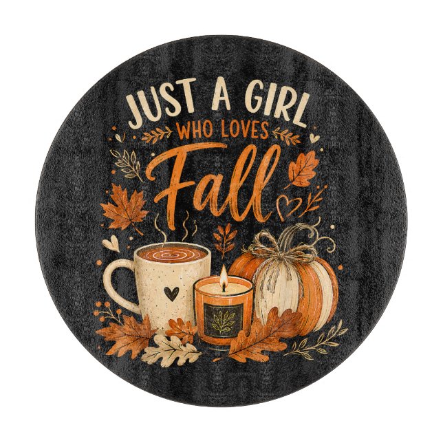 Planche À Découper Juste Une Fille Qui Aime L'automne (Devant)