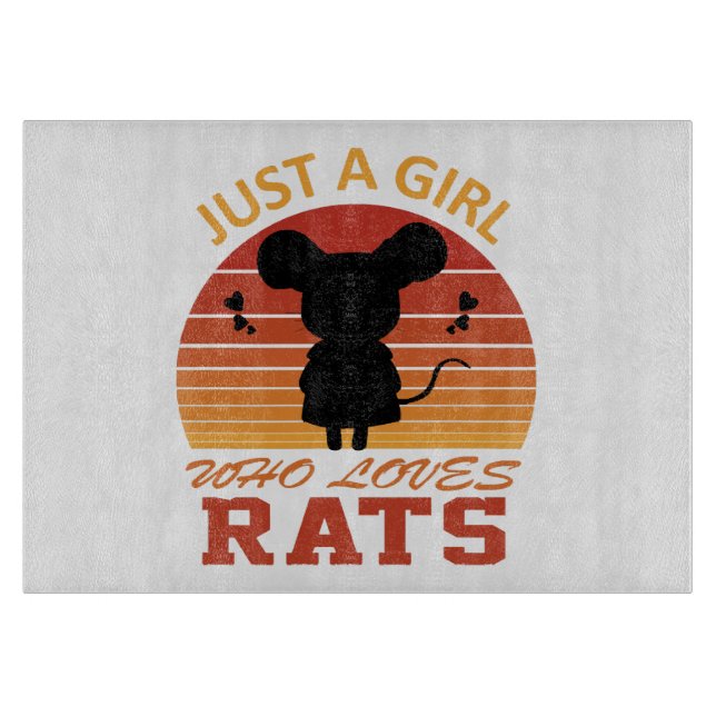 Planche À Découper Juste une fille qui aime les rats (Devant)