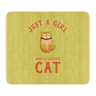 Planche À Découper Juste une fille qui aime son chat