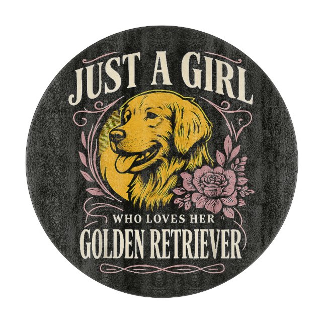 Planche À Découper Juste une fille qui aime son golden retriever (Devant)