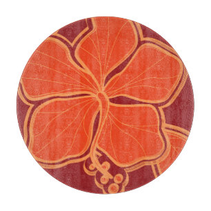 Planche À Découper Kailua Hibiscus Hawaiian Glass Cutboard