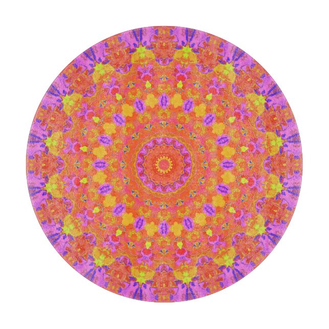 Planche À Découper Kaleidoscope Abstrait psychédélique coloré (Devant)