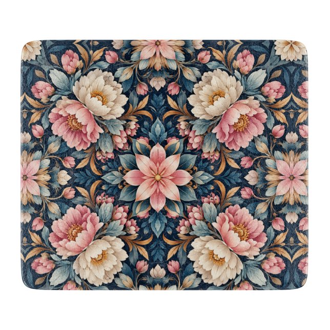 Planche À Découper Kaleidoscope Floral Moderne Symétrique (Devant)