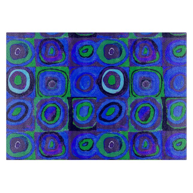 Planche À Découper Kandinsky Farbstudie Carrés Bleus Cercle Carré  (Devant)