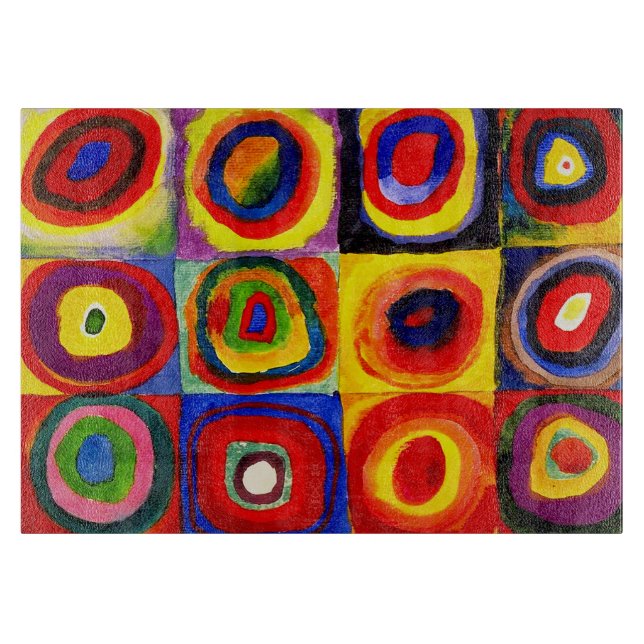Planche À Découper Kandinsky Farbstudie Quadrates Cercles Art  (Devant)