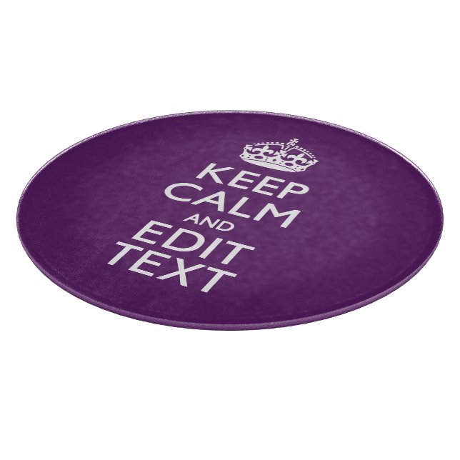 Planche À Découper KEEP CALM personnalisé et votre texte sur violet (Coin)