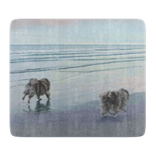 Planche À Découper Keeshonds at the Seashore Peinture Dog Art