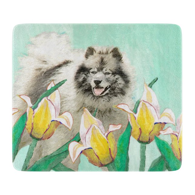 Planche À Découper Keeshony in Tulips Peinture mignonne Original Chie (Devant)