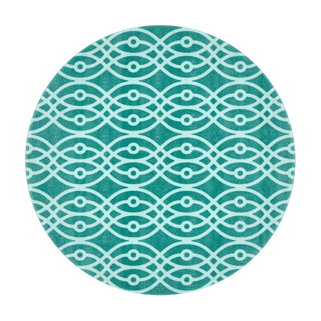 Planche À Découper Kimono imprimé, turquoise et aqua (Devant)