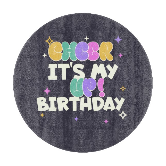 PLANCHE À DÉCOUPER KITCHEN BIRTHDAY CHEER UP ROUND CUTTING BOARD  (Devant)