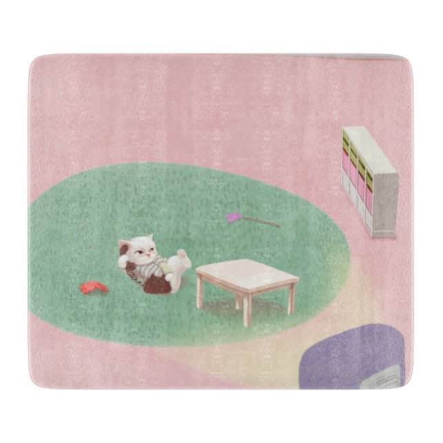 Planche À Découper Kitten détente dans le salon (Devant)