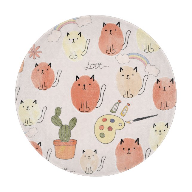 Planche À Découper Kitty Kitten Chats : Motif animal mignon (Devant)