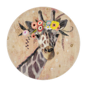 Planche À Découper Klimt Giraffe   Couronne De Fleurs