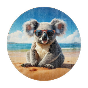 Planche À Découper Koala sur une plage de sable