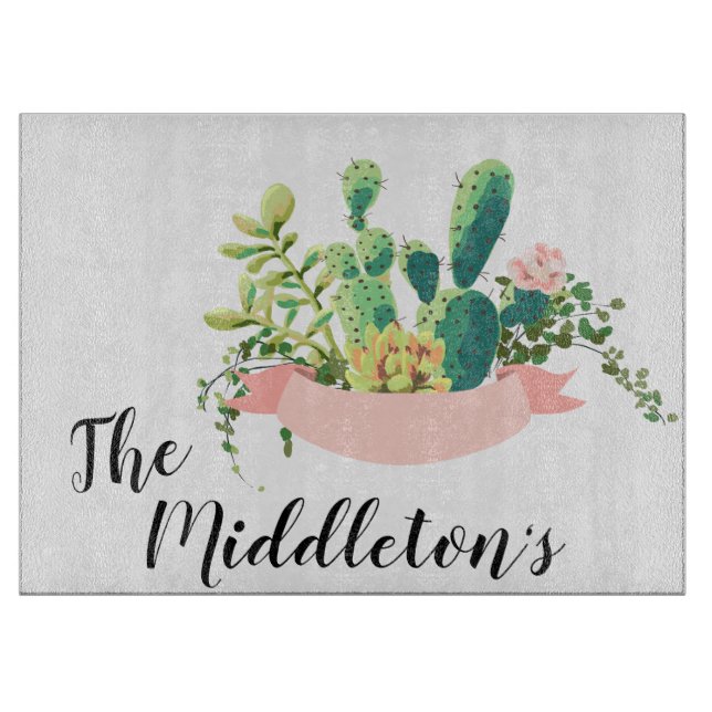 Planche À Découper La casserole de Bohemian Cactus Succule personnali (Devant)