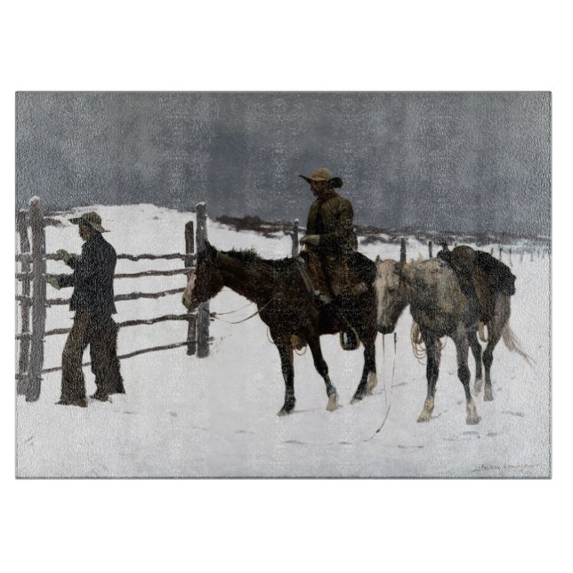 Planche À Découper La chute du Cowboy 1895 Frédéric Remington (Devant)