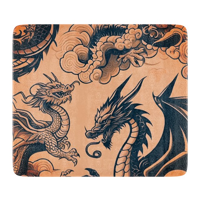 Planche À Découper La guerre des dragons Cieux orange (Devant)