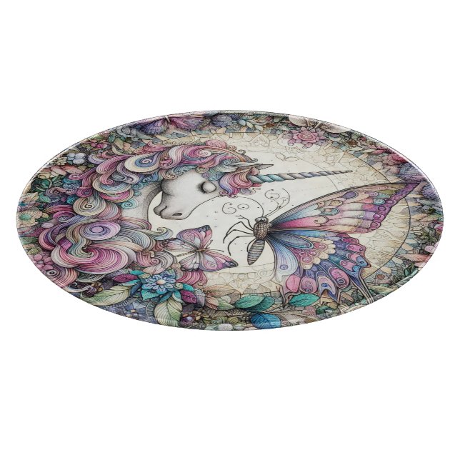 Planche À Découper La Licorne Et Le Papillon (Coin)