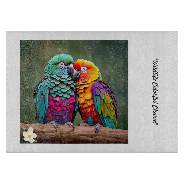 Planche À Découper "La maison tropicale des perroquets" (Devant)