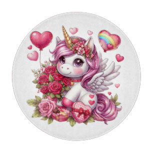 Planche À Découper La mignonne Saint Valentin licorne