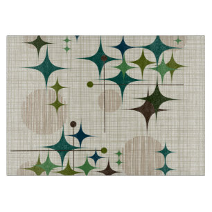 Planche À Découper La moitié du siècle Starbursts moderne et globes