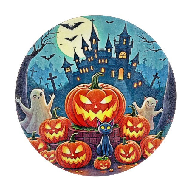Planche À Découper La nuit d'Halloween : Art amusant et effrayant (Devant)