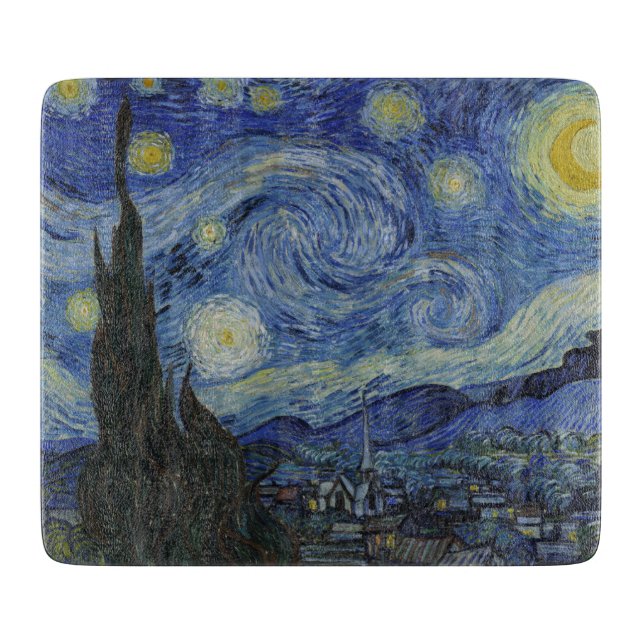 Planche À Découper La Nuit étoilée (Vincent van Gogh) (Art célèbre) (Devant)