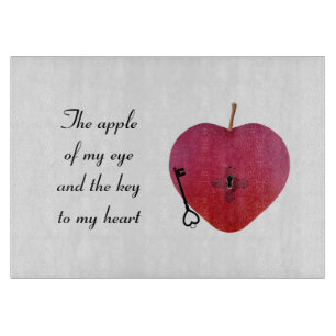 Planche À Découper La pomme de mon oeil et la clé de mon coeur