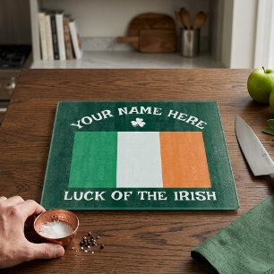 Planche À Découper La Saint-Patrick Drapeau Irlande Nom Personnalisé