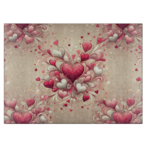 Planche À Découper la Saint-Valentin à motif de cœur