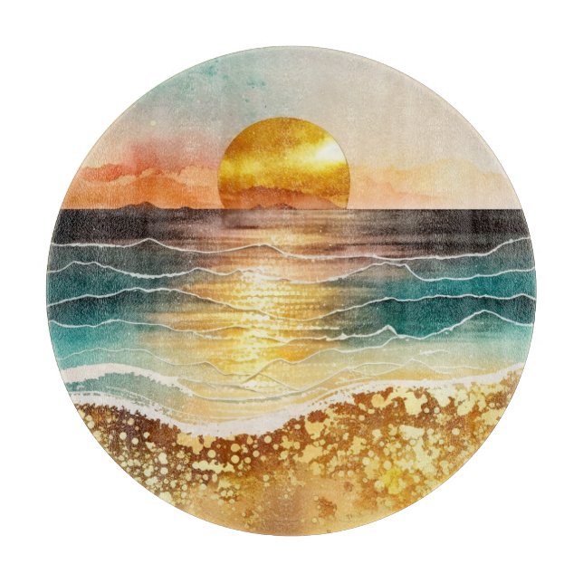 Planche À Découper La série de plage à l'aquarelle Design 3 (Devant)