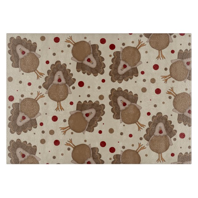 Planche À Découper La Turquie mignonne Thanksgiving (Devant)