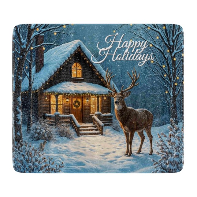 Planche À Découper La visite de Noël enneigée de Big Buck - Script pe (Devant)