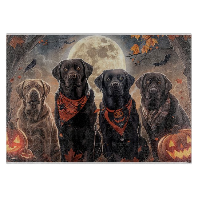 Planche À Découper Labrador Halloween Éffrayant (Devant)