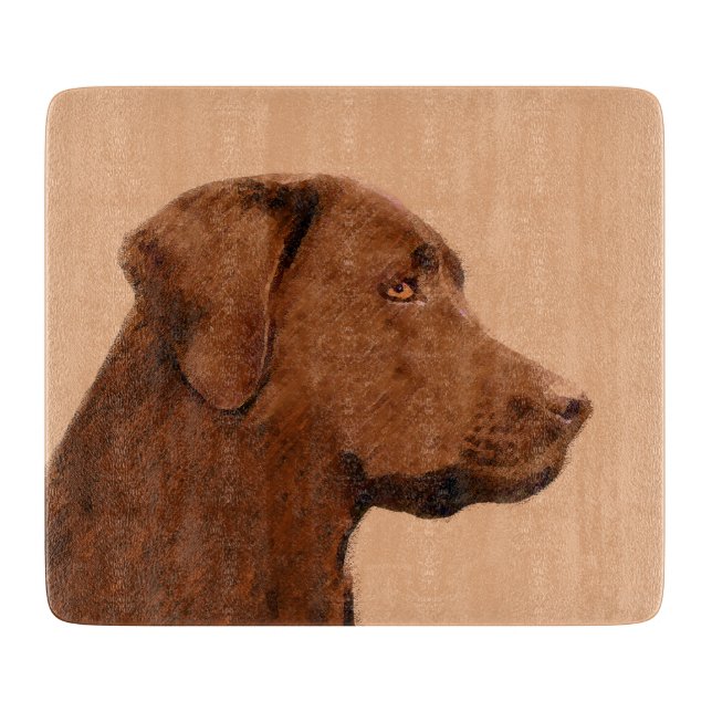 Planche À Découper Labrador Retriever (Chocolat) Peinture - Chien Art (Devant)