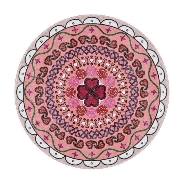 Planche À Découper Lacy Valentine's Day Glass Cutting Board (Devant)
