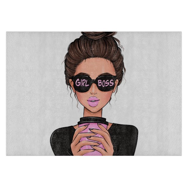 Planche À Découper Lady Boss Life, Boss Babe Woman, Girl Boss T-Shirt (Devant)