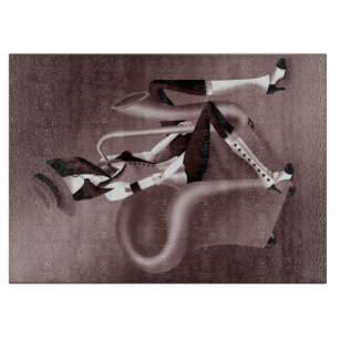 Planche À Découper Lady Saxophone - Panneau de découpe en verre inspi