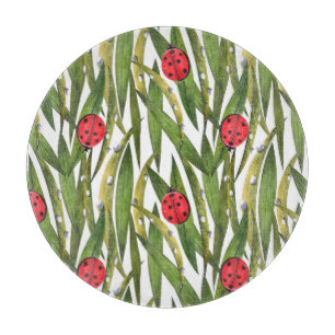 Planche À Découper Ladybugs : motif d'aquarelle arrière - plan margue