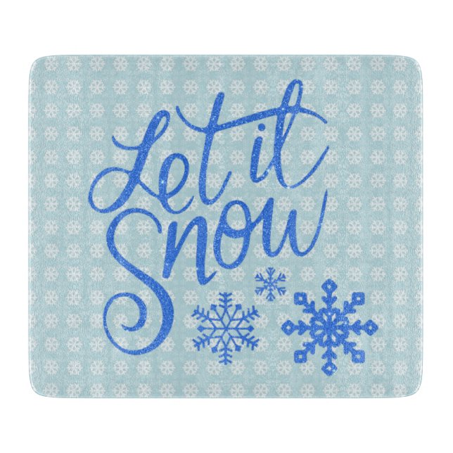 Planche À Découper Laisser le Motif de neige bleu Retro Cutboard (Devant)