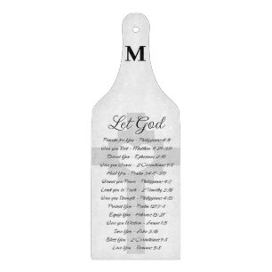 Planche À Découper Laissez Dieu monogramme d'inspiration scripturaire