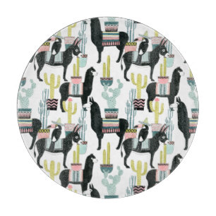 Planche À Découper Laissez-nous taco au sujet de motif de lama et