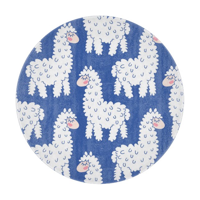 Planche À Découper Lama alpaca, motif vintage (Devant)